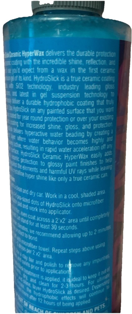 HydroSLICK Ceramic Coating Hyperwax Polish Infused With Si02 Technology