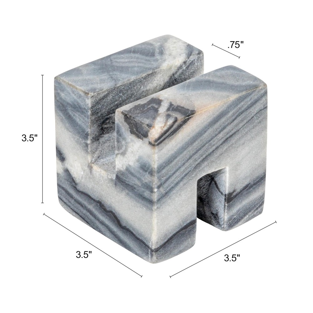 Contemporary Marble Cookbook Stand, Grey