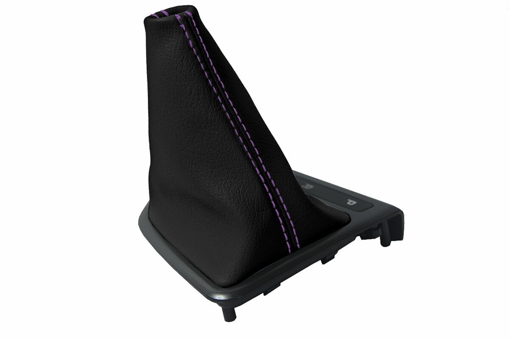 Automatic Shift Boot Cover Leather for Kia Optima 2011-2015 Black Purple Stitch
