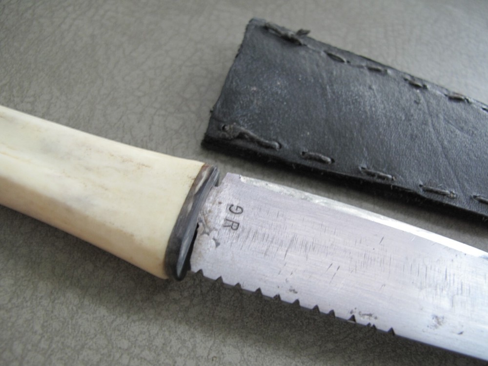 GR Custom-Made Boot Knife w/Sheath, USA.