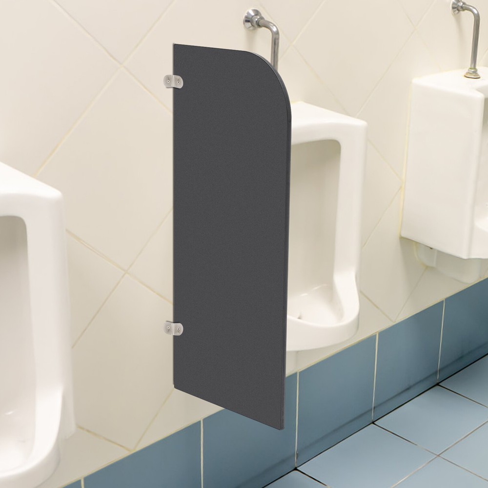 Wall-Mounted Men Urinal Partition Screen, Urinal Partition Divider Screen Black