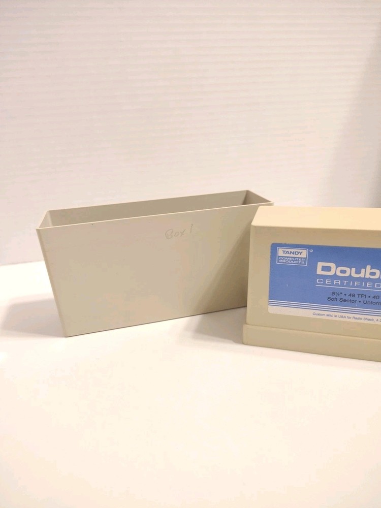 Vintage Tandy Plastic Case Double Sided Diskettes Floppy Disc Holder - CASE ONLY