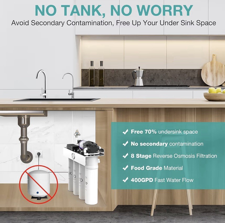 SimPure T1-400UV Tankless Reverse Osmosis System with UV, NSF/ANSI 8 Stages