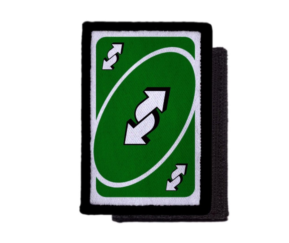Green Reverse Uno Card Patch Morale Tactical Hook [sub]