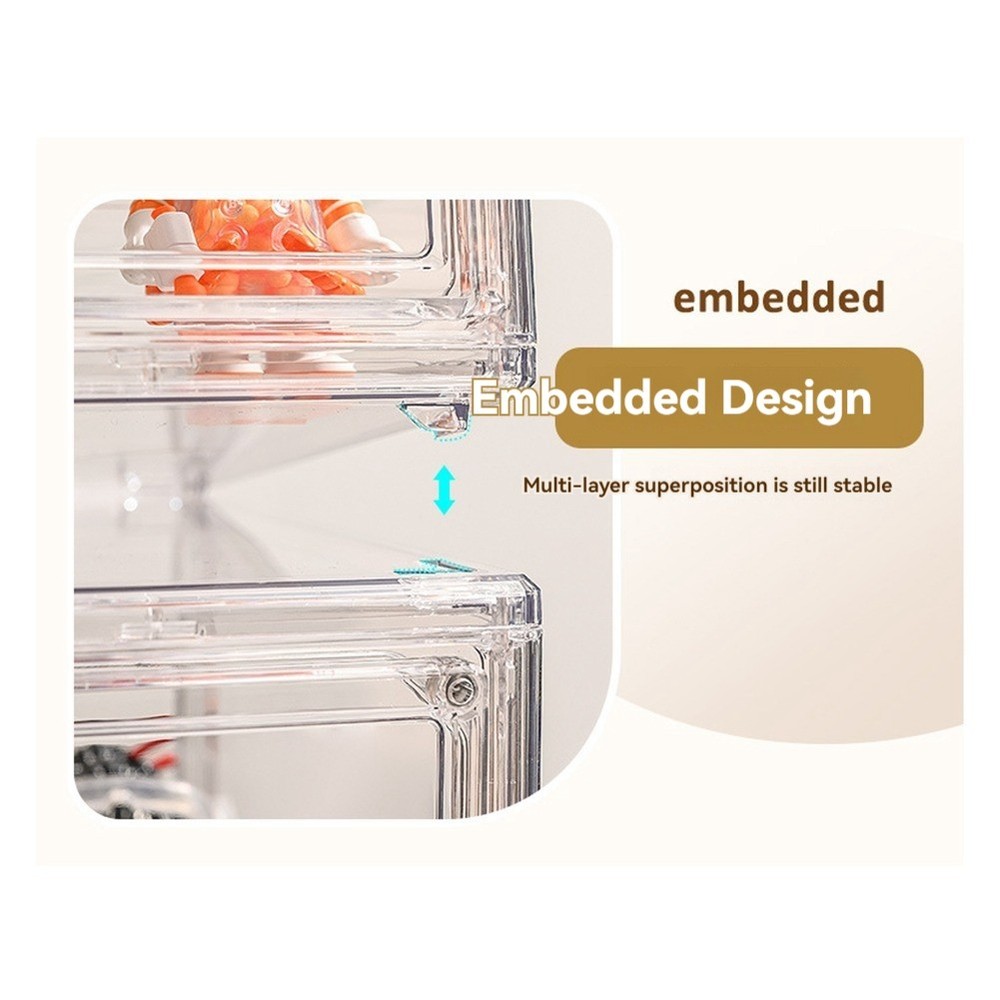 Clear Acrylic Display Case 3 Tier Display Shelf, Stackable Showcase with3563