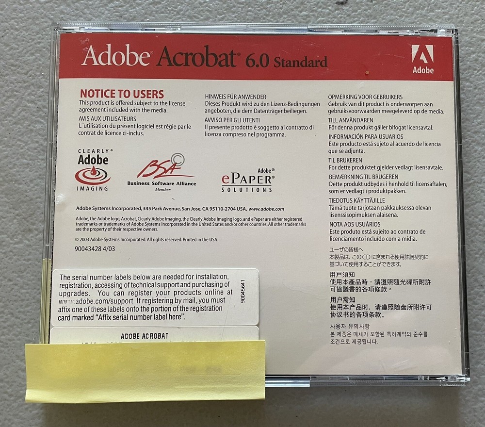 Adobe Acrobat 6.0 Standard For Windows with Serial Number