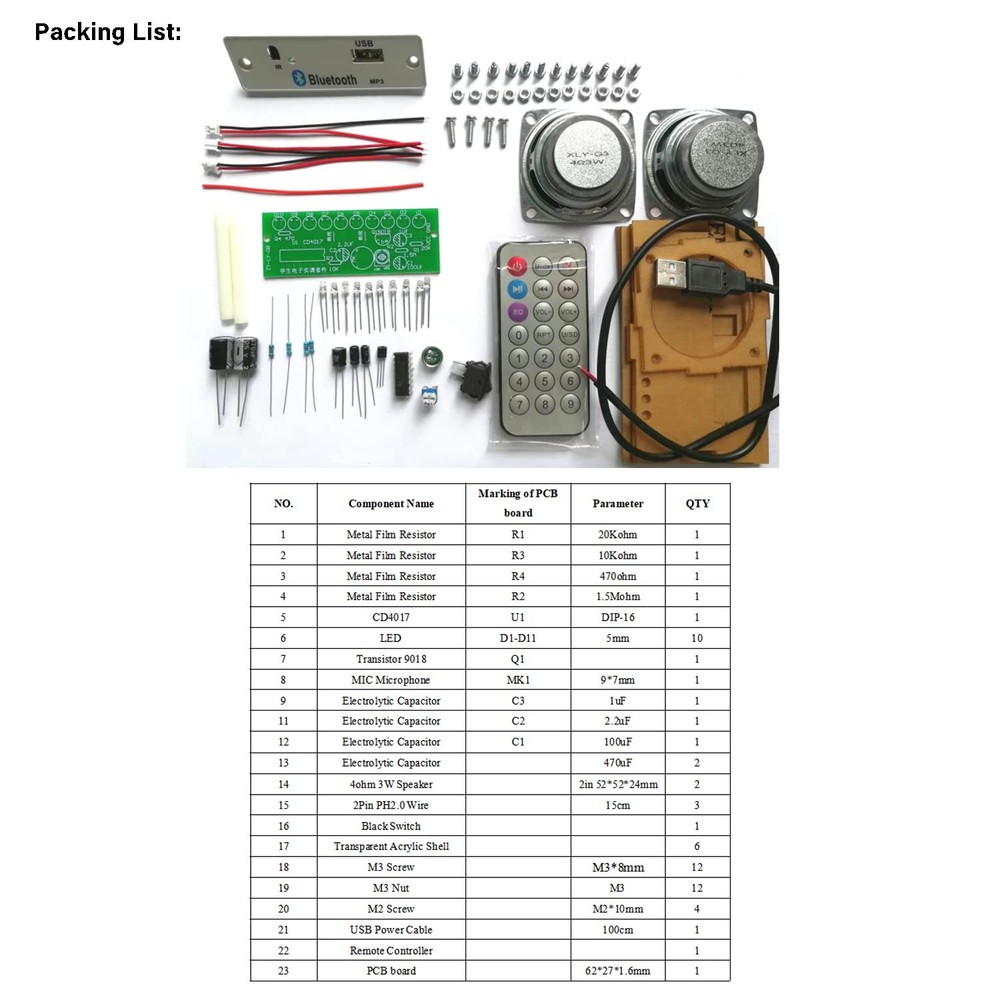 Bluetooth Speaker Soldering Practice Kit - DIY Electronics Kit with High - Fi...