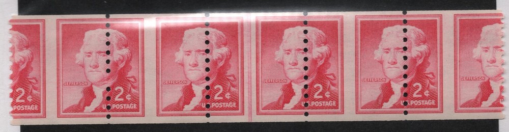 US ERRORS, FREAKS+ODDITIES SCOTT#1055 MISPERF ERROR STRIP OF 5 STAMPS