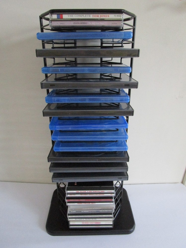 18 DVD / Blu-Ray / 36 CD Multimedia storage holder tower rack organizer