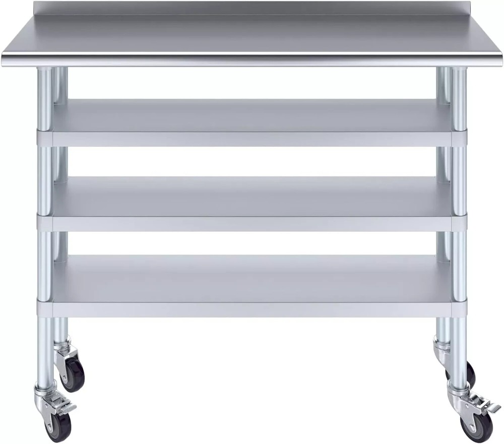Restaurant Kitchen Work Commercial Worktable, NSF Stainless Steel Table 48"x 24"