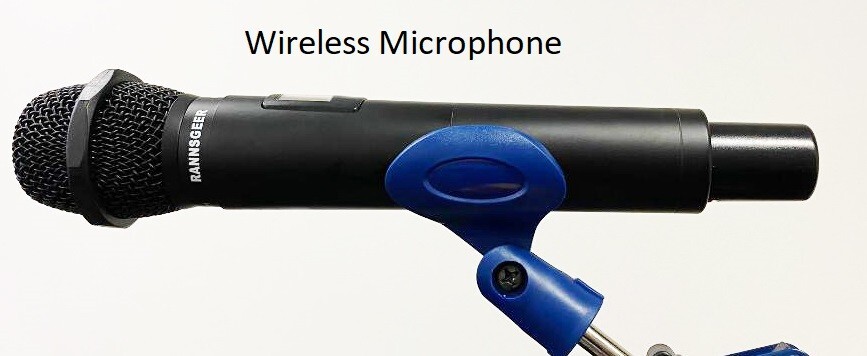 2 Pack Blue Wired and Wireless Microphone Clip Holder