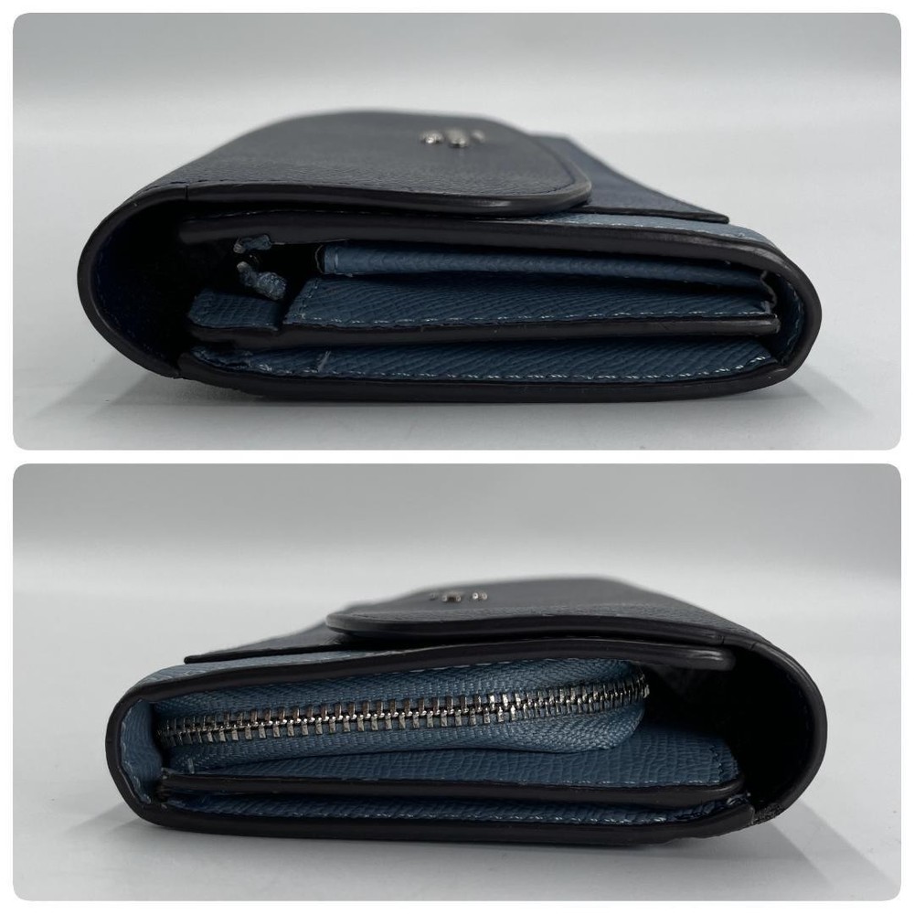 Authentic Coach Leather Long Wallet, Blue