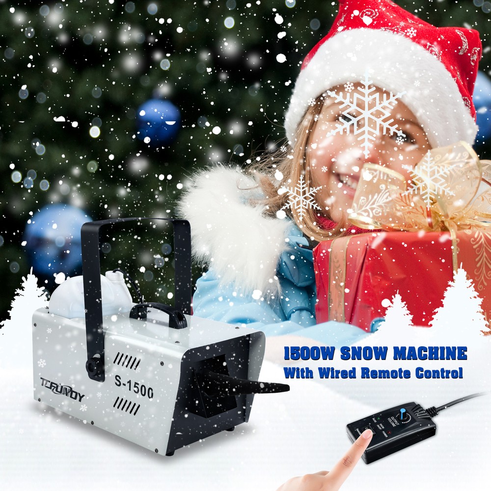 2Pcs 1500W Snow Machine Snowflake Maker Machine Stage DJ Flake Effect w/Remote