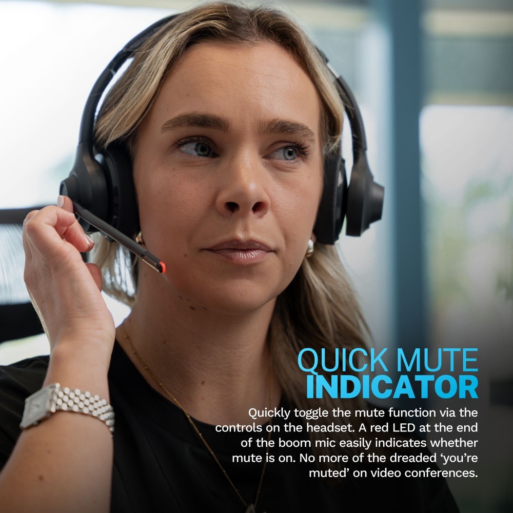 JLab GO Work Wireless On-Ear Headset Gen 2, USB DONGLE Connection, Refurbished