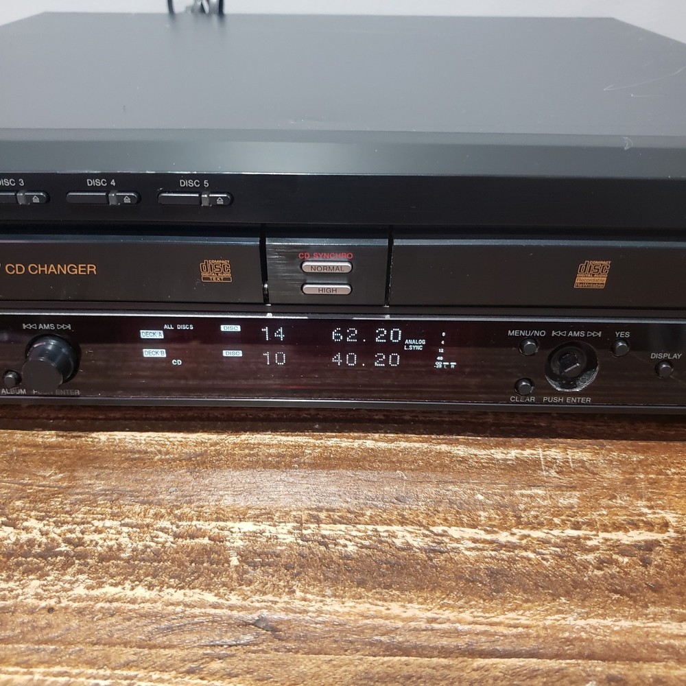Sony 5 Disc Cd Changer Recorder Combo RCD-W500C Black Tested