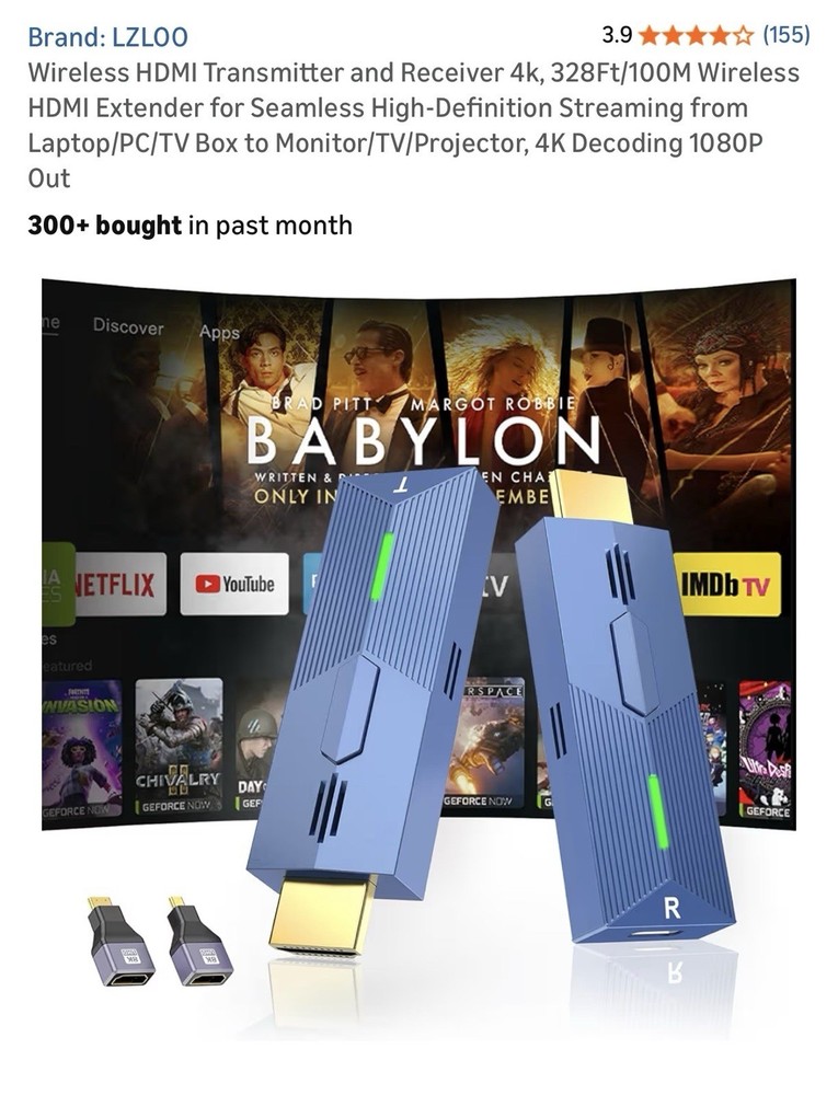 Wireless HDMI Transmitter & Receiver 4K Decoding 1080P Out