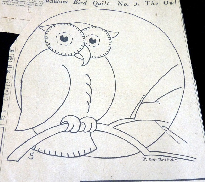 ORIGINAL 1920s Newspaper AUDUBON BIRD Quilt Patterns By Ruby Short McKim