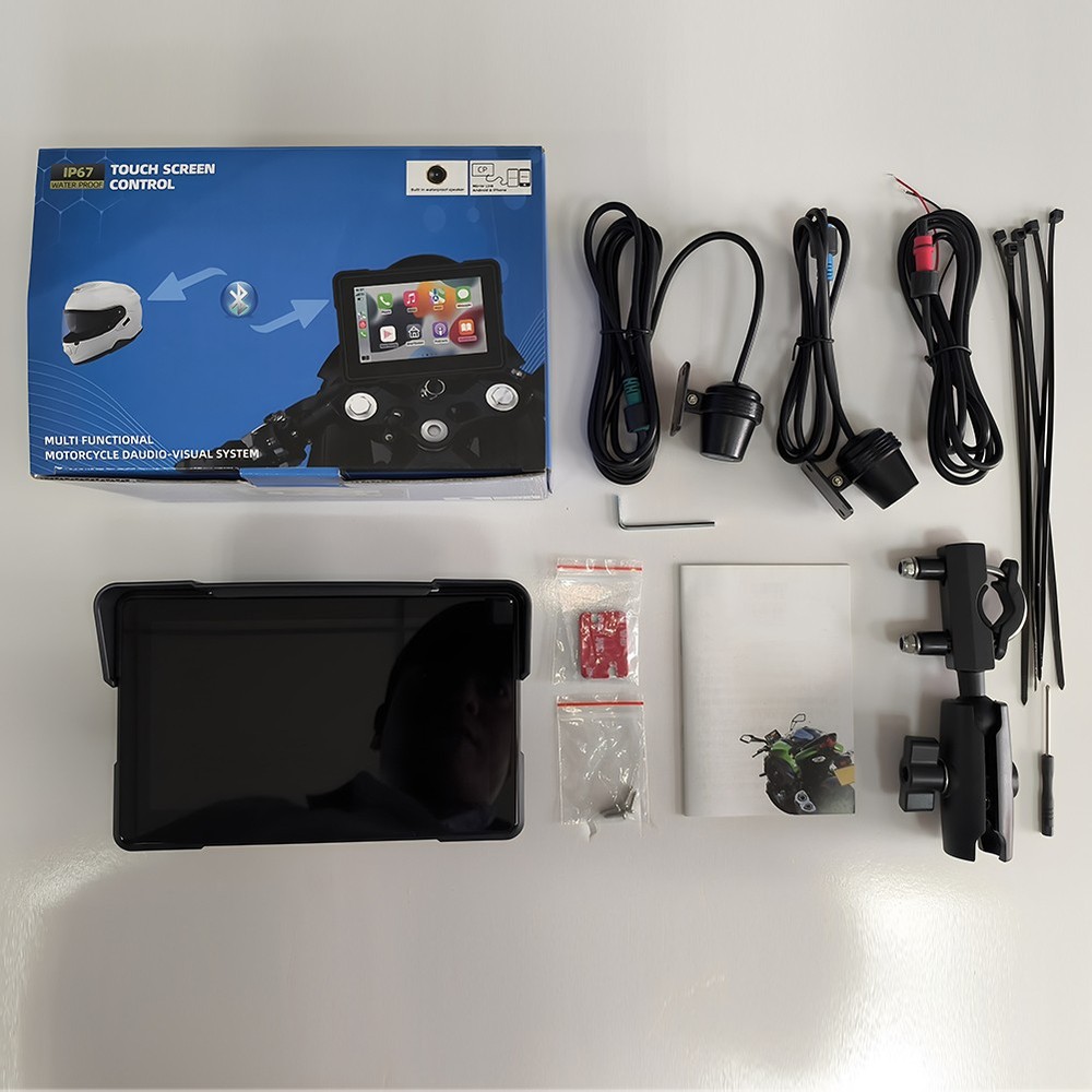 7" Waterproof Motorcycle Navigator Wireless CarPlay Android Auto Portable Screen