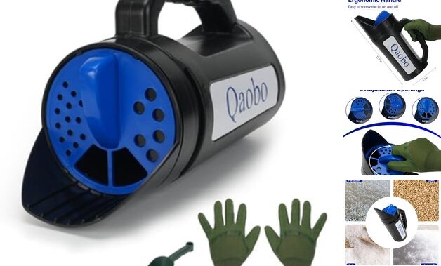 3-Adjustable-Setting Handheld Spreader, Multi-Use Lawn Spreaders for