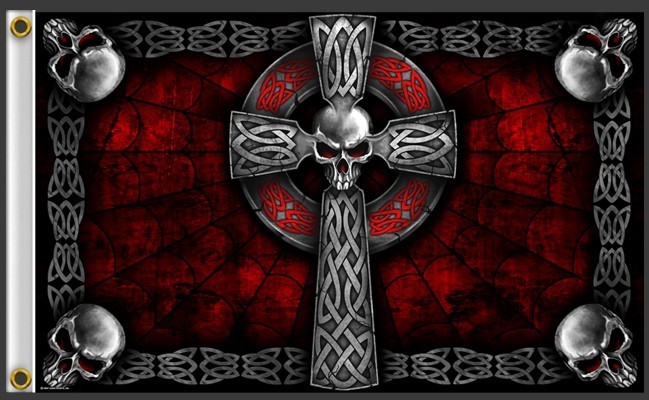 BIKER FLAG CELTIC CROSS    3 X 5 FLAG *
