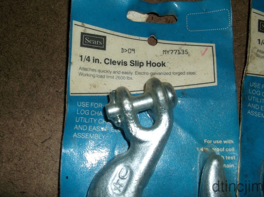 Sears 1/4 In. Clevis Slip Hook 3 Pc.