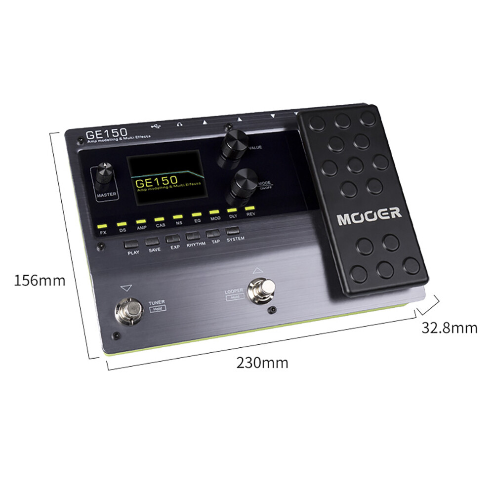 Mooer GE-150 Amp Modeling & Multi Effect Processor IR Looper Drums 151 Effects