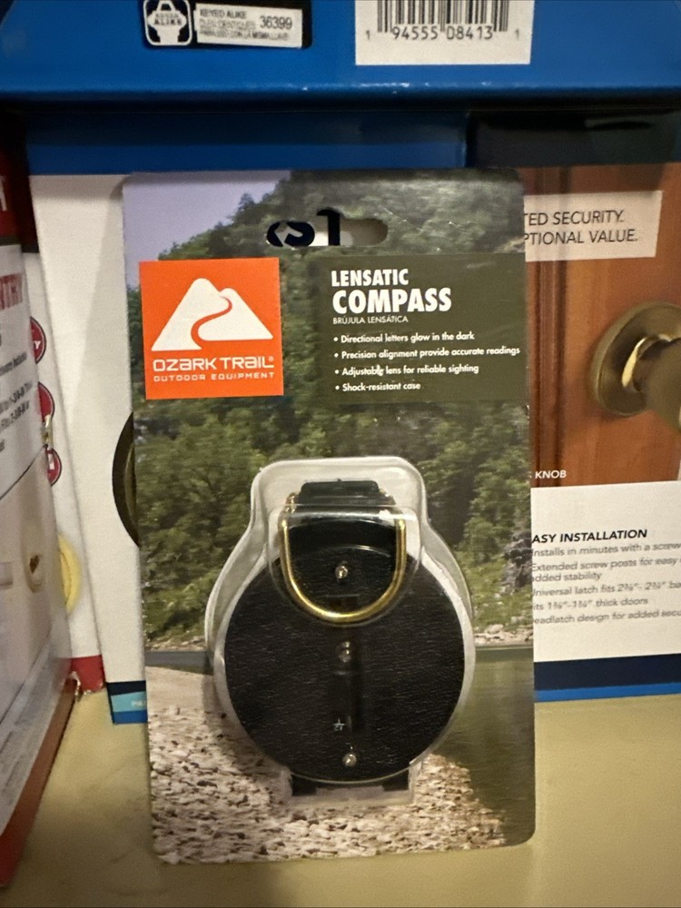 OZARK TRAIL LENSATIC COMPASS, BLACK