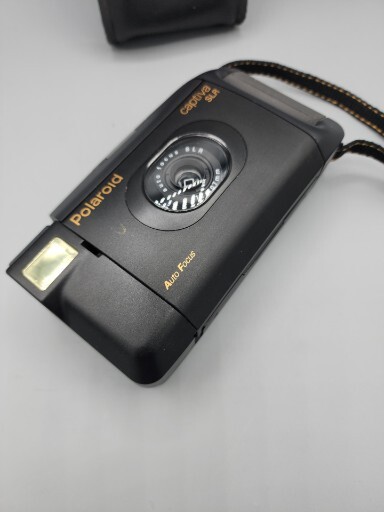Polaroid Captiva SLR Camera Auto Focus Vintage Camera Flash & Case UNTESTED