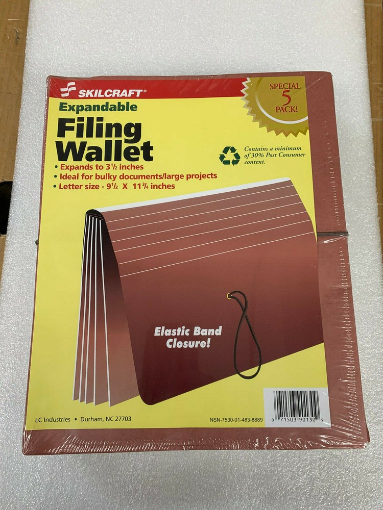 Expandable Wallets Elastic Band Closure Letter Size 15 count