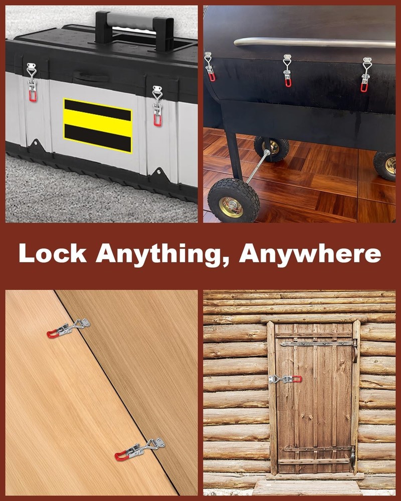 FRXIE 2 Pack Adjustable Toggle Latch 4001, Quick Release Clamp Silver