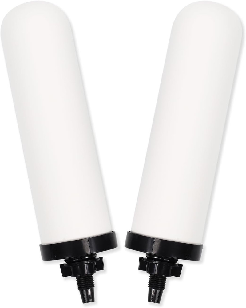 2 Pack 7in Ceramic Water Filter Candle Activated Carbon Gravity Filter System