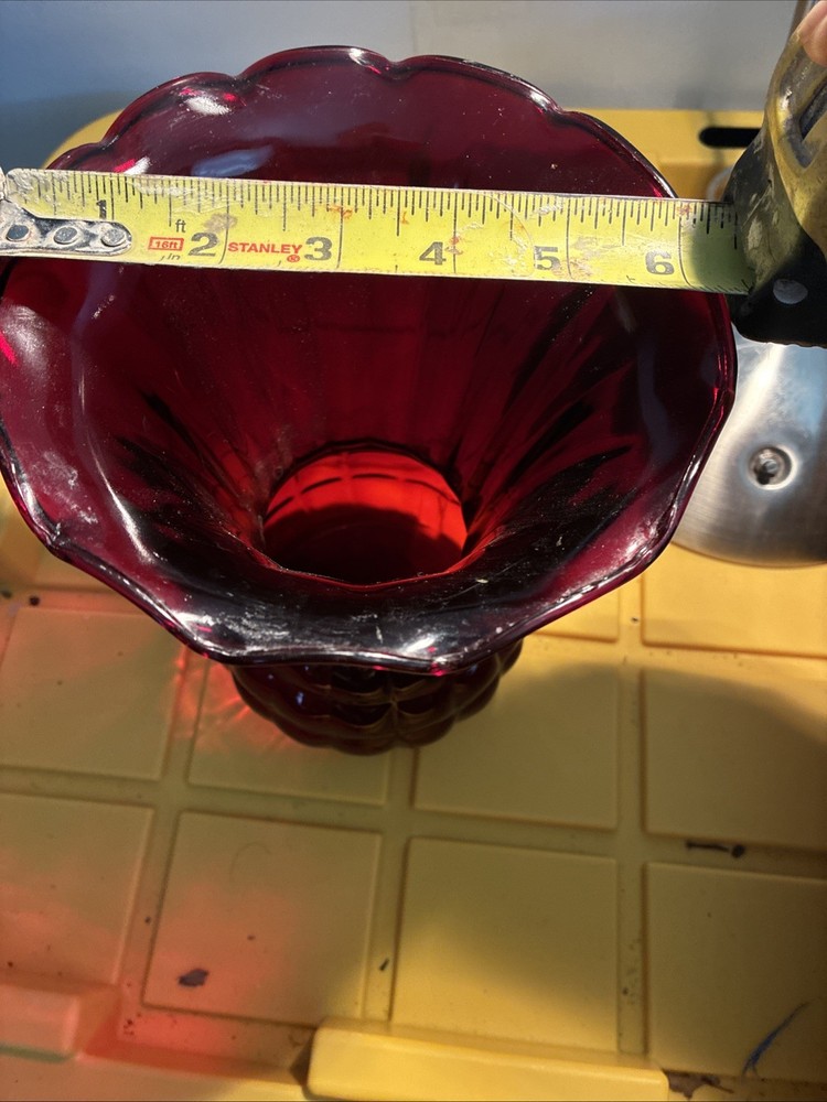 Pineapple Vase Cranberry Color
