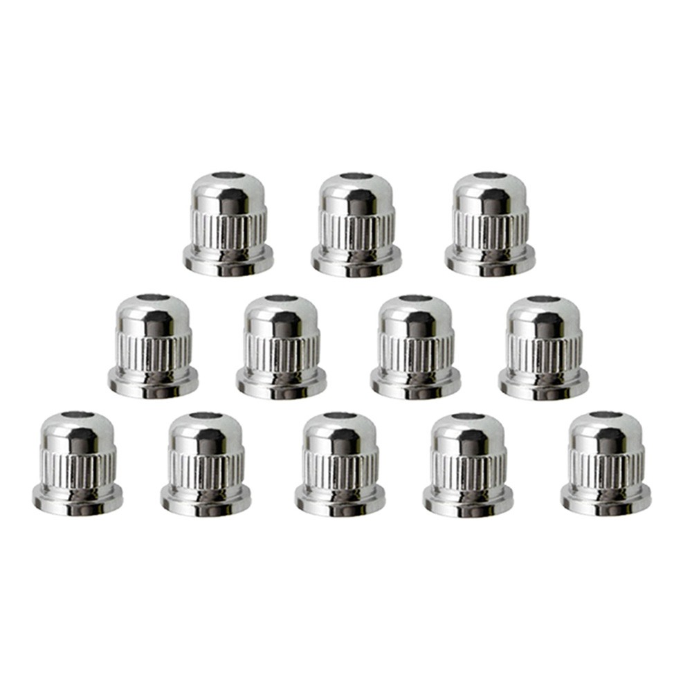 12Pcs Guitar String Mounting Ferrules For Bass Guitar String Through Silver US