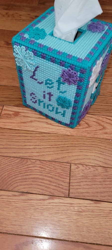 LET IT SNOW WINTER WREATH & TISSUE TOPPER OR DECOR - COMPLETED PROJECT