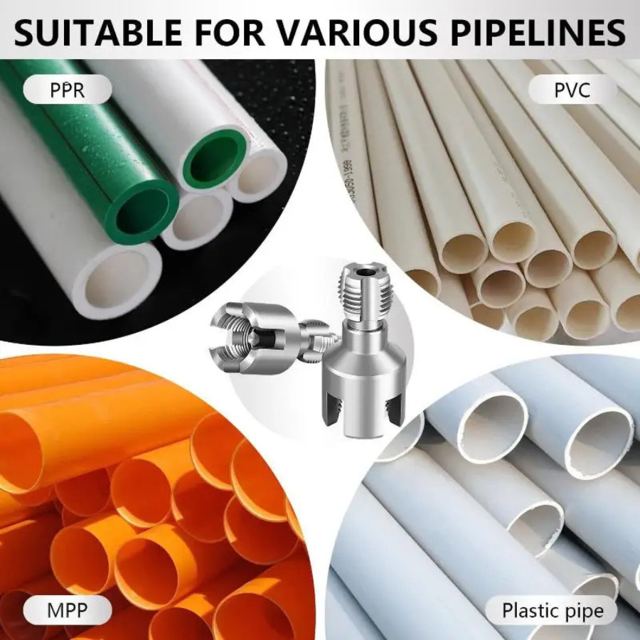 2Pcs 1/2''&3/4'' Water Pipe Integrated Internal & External Pipe Threading Tool