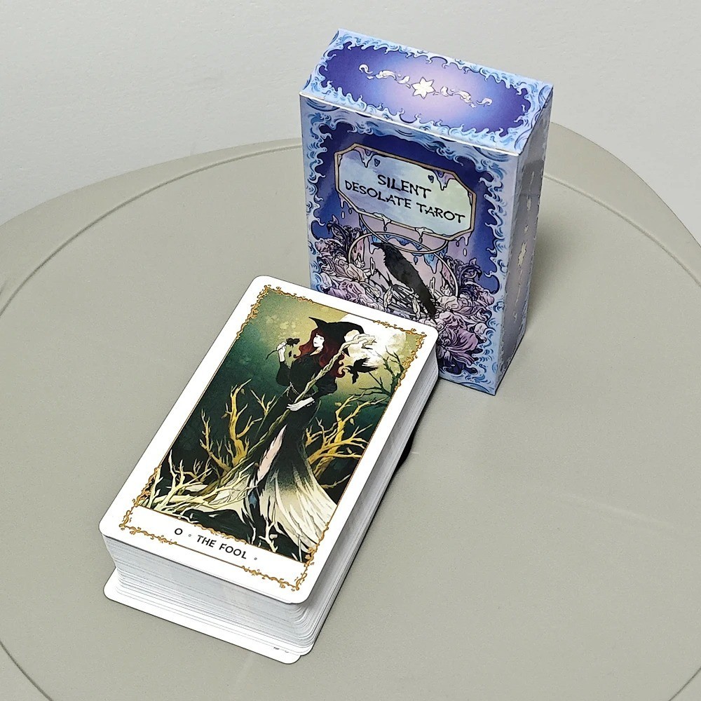 Silent Desolate Tarot Deck 78 Pcs Cartoon Tarot Cards Based on Rider System
