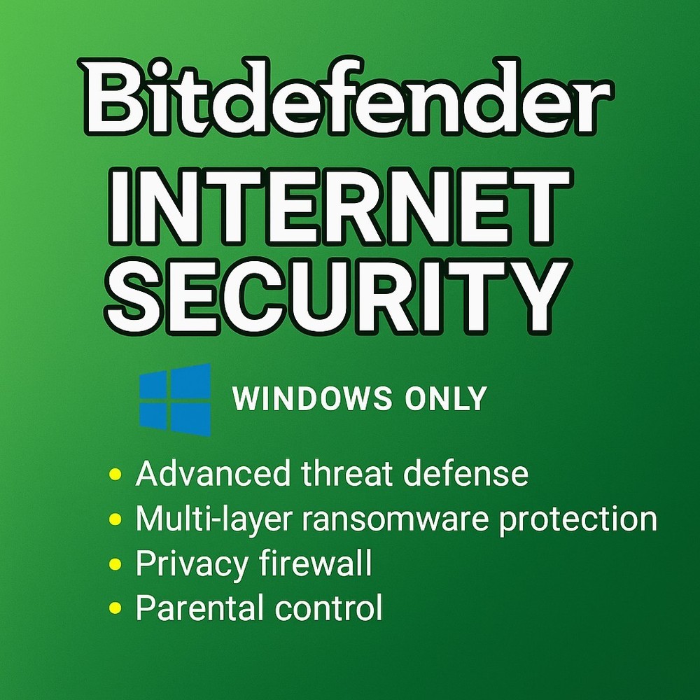 Bitdefender Internet Security  3 Years | 1-10 Devices | Windows Only