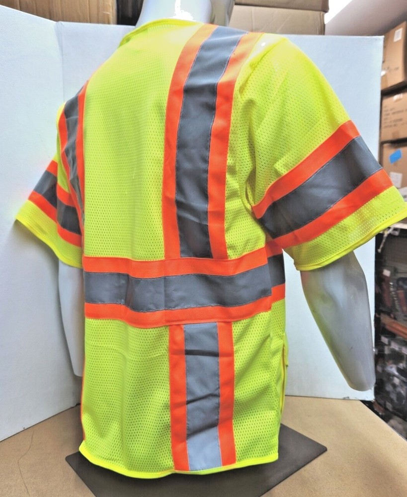 FX High Visibility YELLOW Class 3 Safety Vest Solid Reflective FXSV CLASS 3