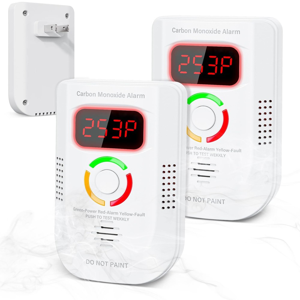 Deller Carbon Monoxide Detector 2 Pack Plug-in