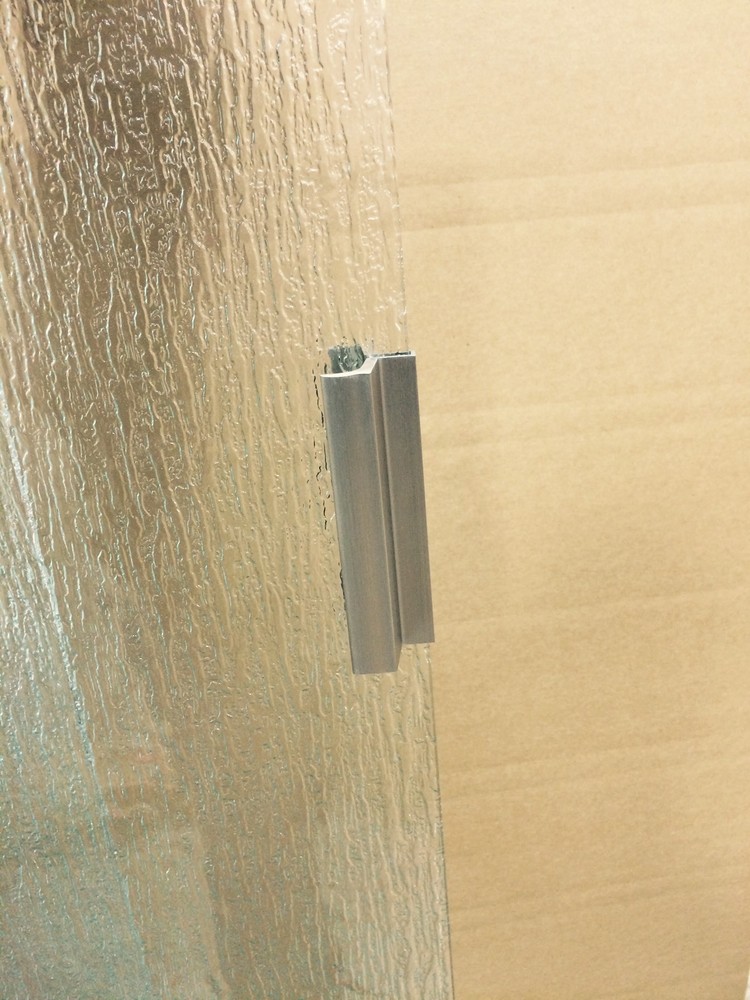 Chrome / Silver Shower Door Handle with Metal Strike