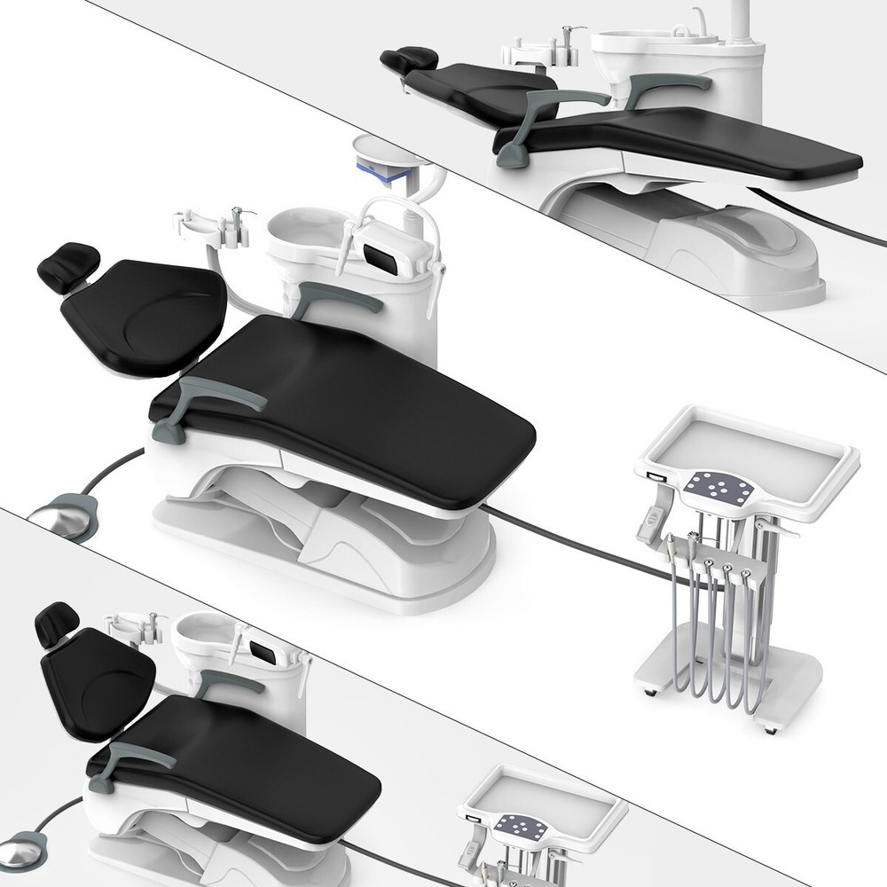 Dental Unit Chair Computer Controlled DC Motor Ceramic spittoon +Doctor Stool US