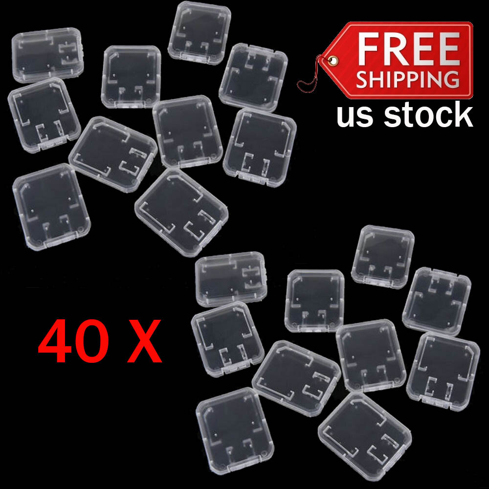 40PC Case Holder for Micro SD SDHC Memory Card Box Storage Hard Plastic N865