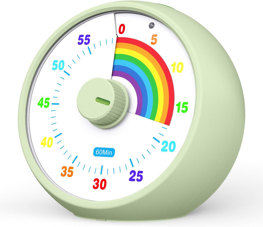 Visual Timer for Kids, 60-Minute Countdown Timer for Classroom Office Kitchen, D