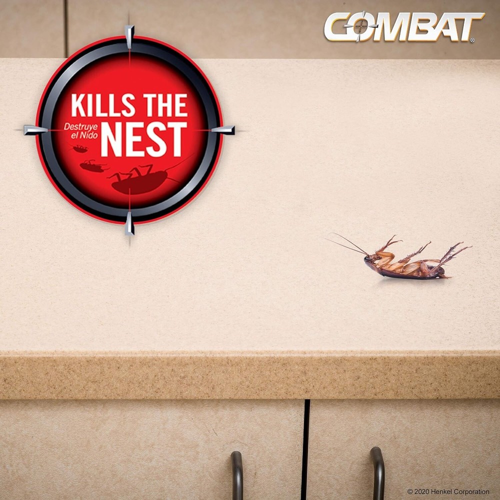 Combat Roach Killing Roach Bait Station-Kills The Nest/Large Roaches-8 Count