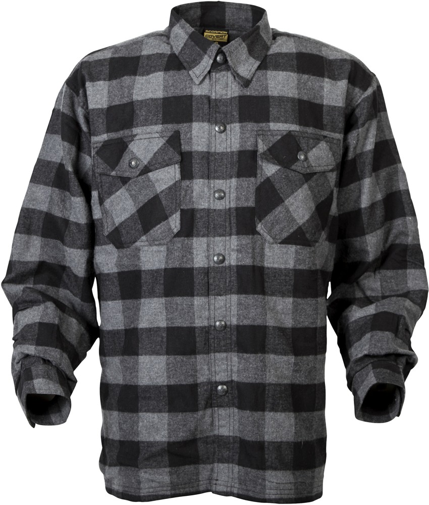 Scorpion Covert Flannel Shirt Black/Grey Md