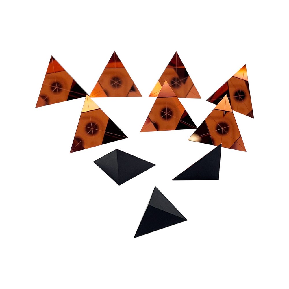 100PCS Triangle Prism Copper Coated Trihedral Retroreflector Corner Cube Prism