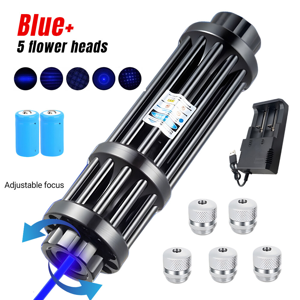 Aluminum Blue Laser Pointer Adjustable Visible Beam Dot Light 450nm Laser Light