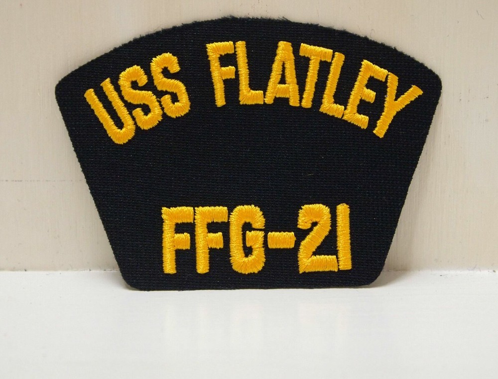 2 US USS Flatley FFG-21 Patches Ship Boat NEW Patch