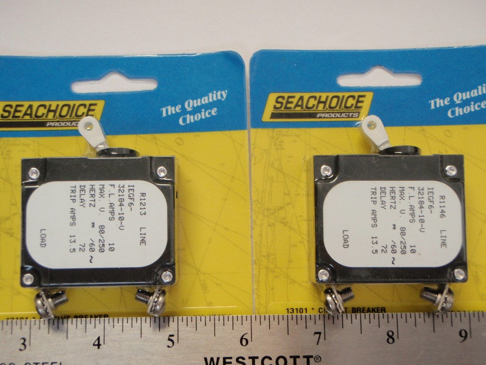 CIRCUIT BREAKERs AC OR DC SINGLE POLE PANEL BREAKERS AIRPAX 10 AMP 13101 MARINE