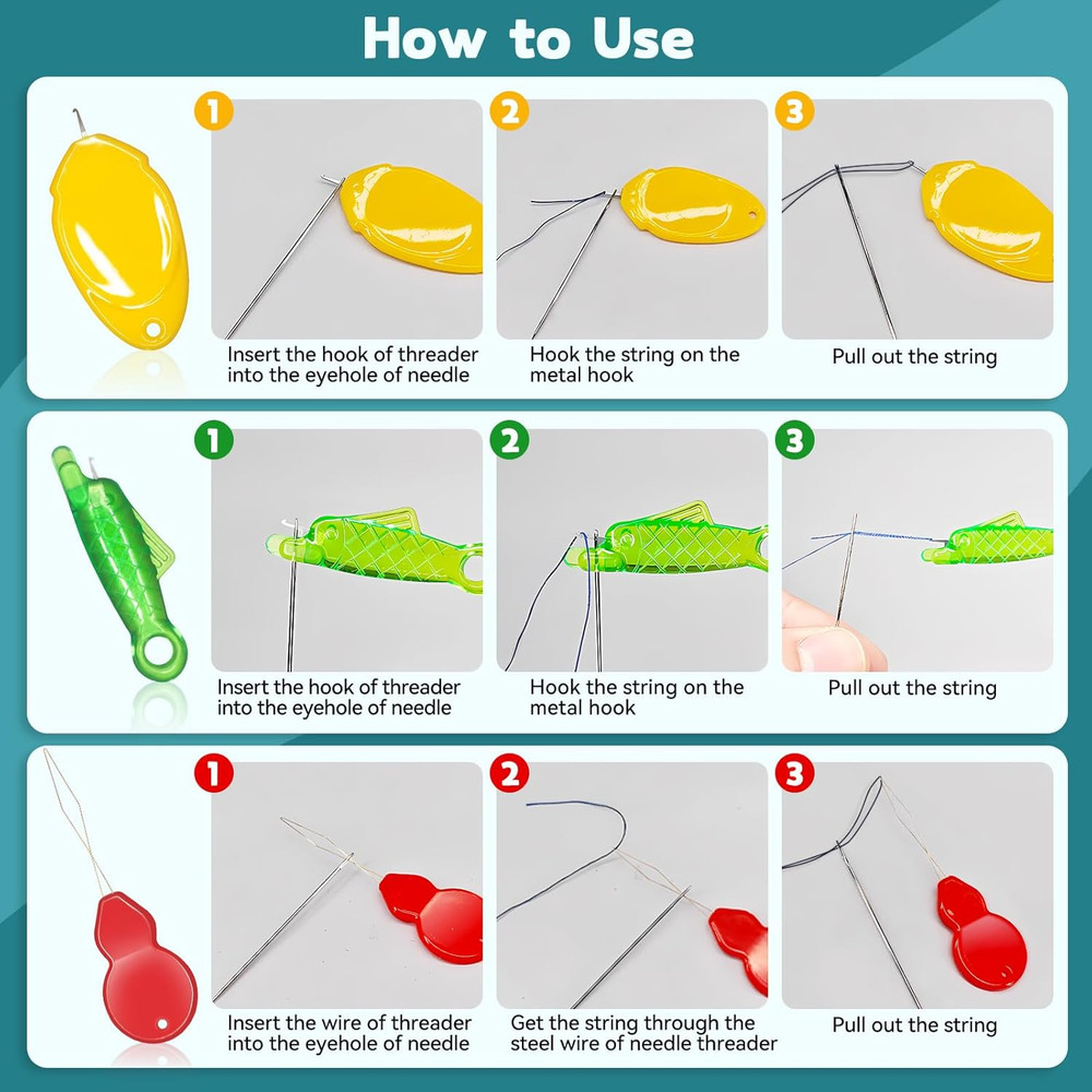 33 Pcs Sewing Tool Kit - with Automatic Needle Threader/Fish Mouth Easy Threader